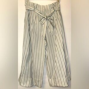 Womens Wide Cuff Leg Culottes Paperbag Waist Striped/Sash Belt Sz12 Alice+Olivia